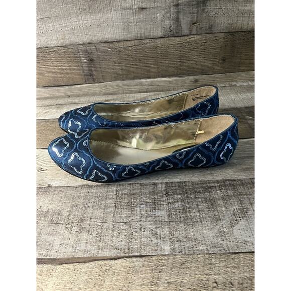 Steve Madden Blue Ballet Flats with Sequins and Embroidery Size 7 - Picture 3 of 7